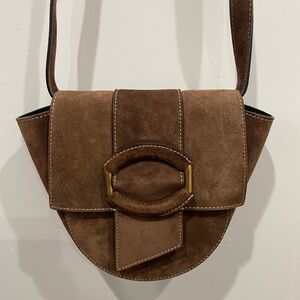 Banana Republic Brown Suede Crossbody Bag